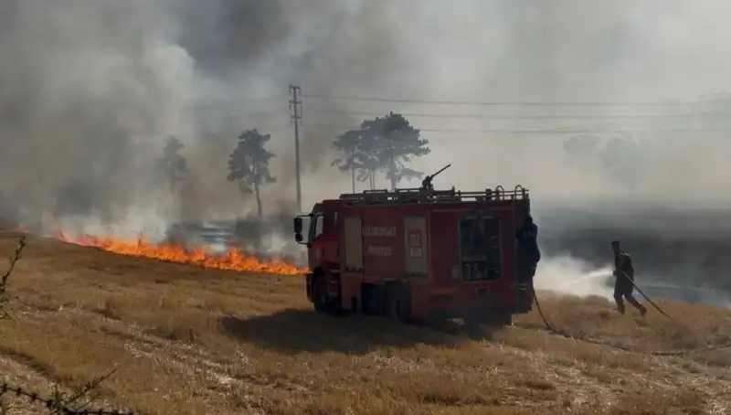 Kırklareli'nde Büyüyen Tehlike: Korkutan Anız Yangını Kontrol Altına Alındı